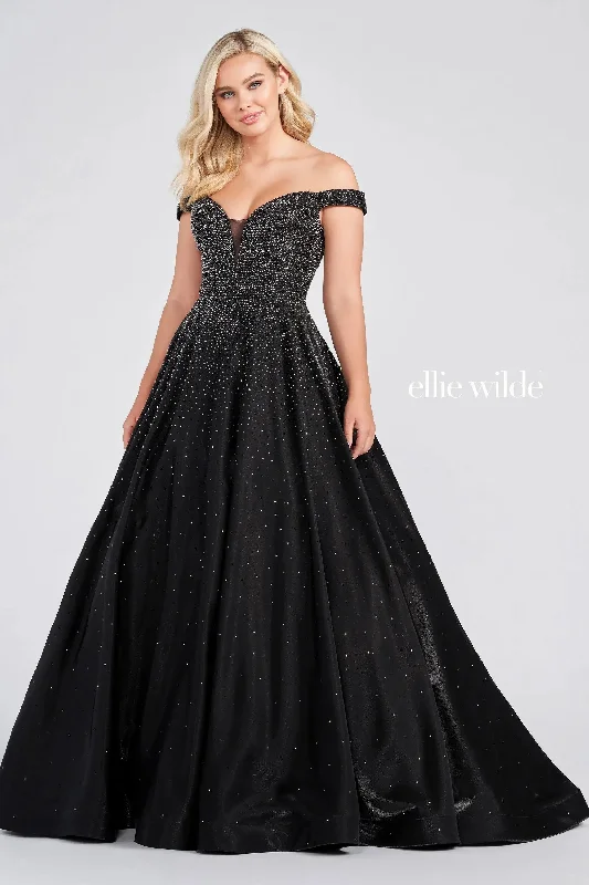 Lace - Embellished Women Dress for an Elegant and Sophisticated AppearanceEllie Wilde EW122106 Long Beaded Ball Gown Pocket Prom Dress Lace - Embellished Women Dress for an Elegant and Sophisticated AppearanceEllie Wilde EW122106 Long Beaded Ball Gown Pocket Prom Dress