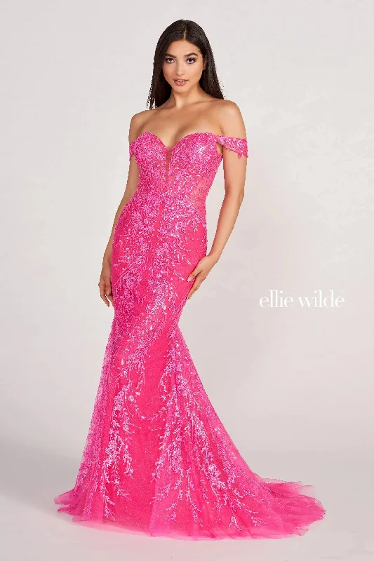 Sleeveless Women Dress in Bright Colors for Summer PartiesEllie Wilde EW34007 Long Mermaid Formal Sequin Prom Dress Sleeveless Women Dress in Bright Colors for Summer PartiesEllie Wilde EW34007 Long Mermaid Formal Sequin Prom Dress