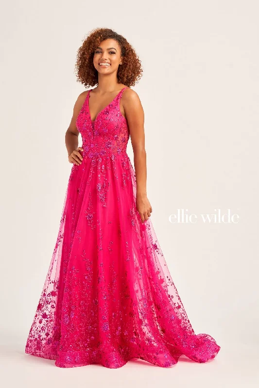 Wrap - Style Women Dress with Adjustable Fit for All Body TypesEllie Wilde EW35105 Prom Long Formal Glitter Evening Gown Wrap - Style Women Dress with Adjustable Fit for All Body TypesEllie Wilde EW35105 Prom Long Formal Glitter Evening Gown