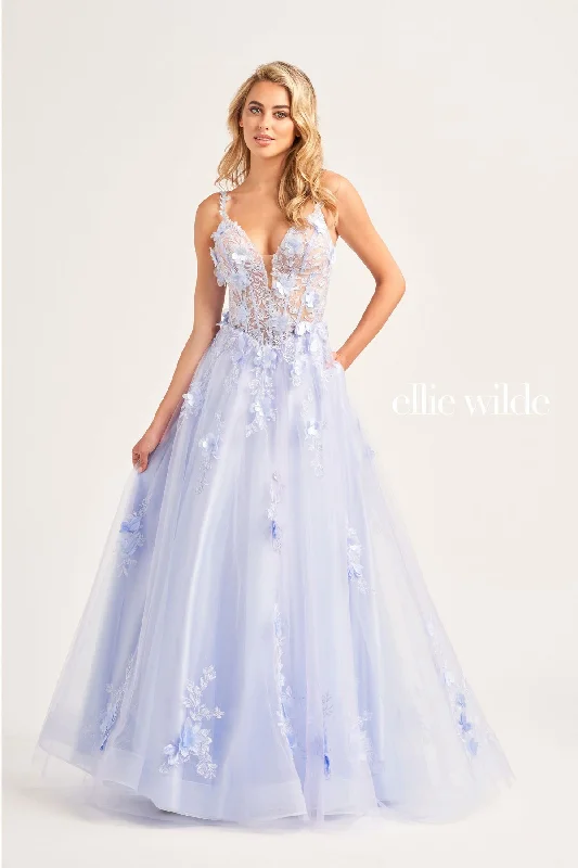 Ruffled Women Dress with Multiple Layers for a Playful and Girly StyleEllie Wilde EW35122 Long Ball Gown Beaded Applique Prom Dress Ruffled Women Dress with Multiple Layers for a Playful and Girly StyleEllie Wilde EW35122 Long Ball Gown Beaded Applique Prom Dress