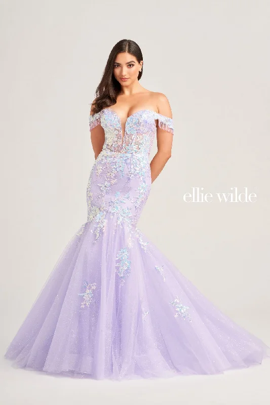 Pleated Women Dress with a Timeless and Elegant TextureEllie Wilde EW35219 Long Mermaid Glitter Evening Prom Gown Pleated Women Dress with a Timeless and Elegant TextureEllie Wilde EW35219 Long Mermaid Glitter Evening Prom Gown