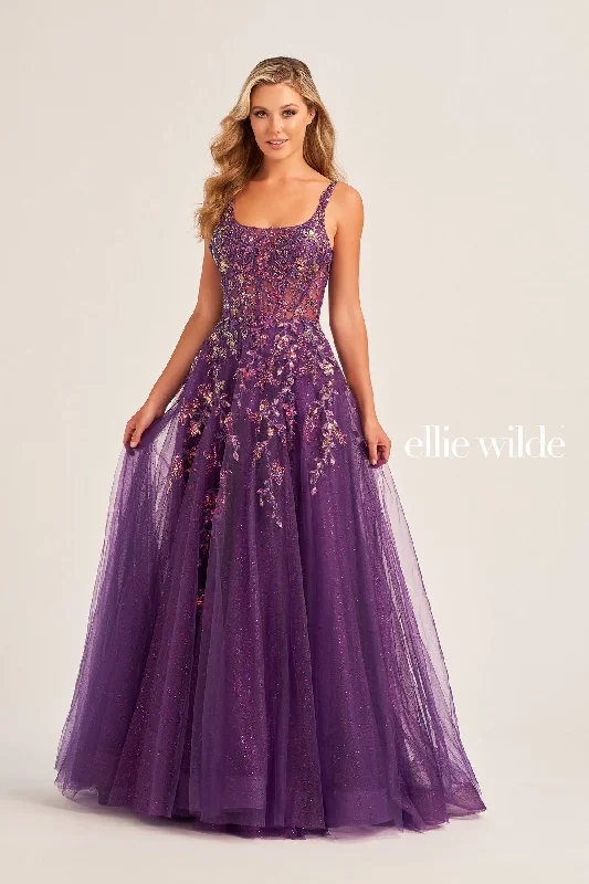 Plus Size Women Dress with a Flattering A - Line Cut for Comfort and StyleEllie Wilde EW35242 Glitter Ball Gown Long Formal Prom Dress Plus Size Women Dress with a Flattering A - Line Cut for Comfort and StyleEllie Wilde EW35242 Glitter Ball Gown Long Formal Prom Dress