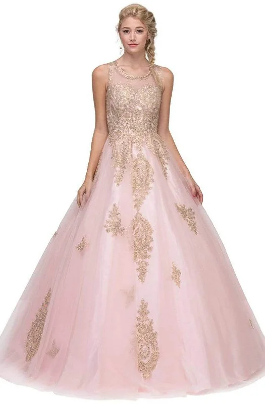 Ball - gown style formal dresses with sequined bodices for promEureka Fashion - 6900 Lace Appliqued Scoop Ballgown Ball - gown style formal dresses with sequined bodices for promEureka Fashion - 6900 Lace Appliqued Scoop Ballgown