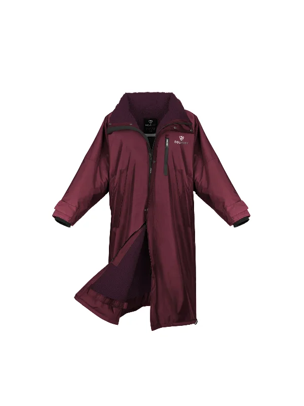 Hooded women's puffer coats in neon colors for high - visibility sportsEvolution Women's | Thick Fleece | Stowaway Hood | Plum/Plum
