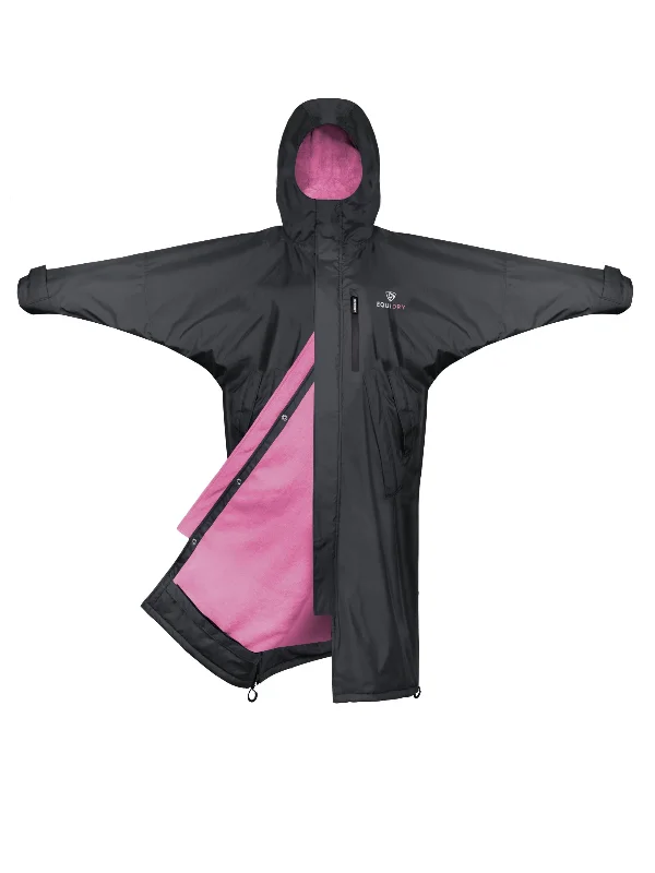 Women's pea coats with brass buttons for a nautical - inspired styleEvolution Women's | Thin Fleece | Fixed Hood | Black/Peacock Pink Women's pea coats with brass buttons for a nautical - inspired styleEvolution Women's | Thin Fleece | Fixed Hood | Black/Peacock Pink