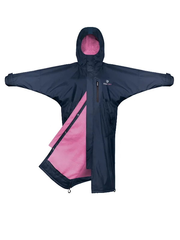 Mid - length women's down coats in a slim fit for a modern and sleek appearanceEvolution Women's | Thin Fleece | Fixed Hood | Navy/Penelope Pink Mid - length women's down coats in a slim fit for a modern and sleek appearanceEvolution Women's | Thin Fleece | Fixed Hood | Navy/Penelope Pink