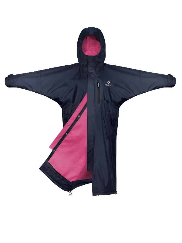 Women's cropped leather coats with silver studs for an edgy lookEvolution Women's | Thin Fleece | Fixed Hood | Navy/Raspberry Women's cropped leather coats with silver studs for an edgy lookEvolution Women's | Thin Fleece | Fixed Hood | Navy/Raspberry