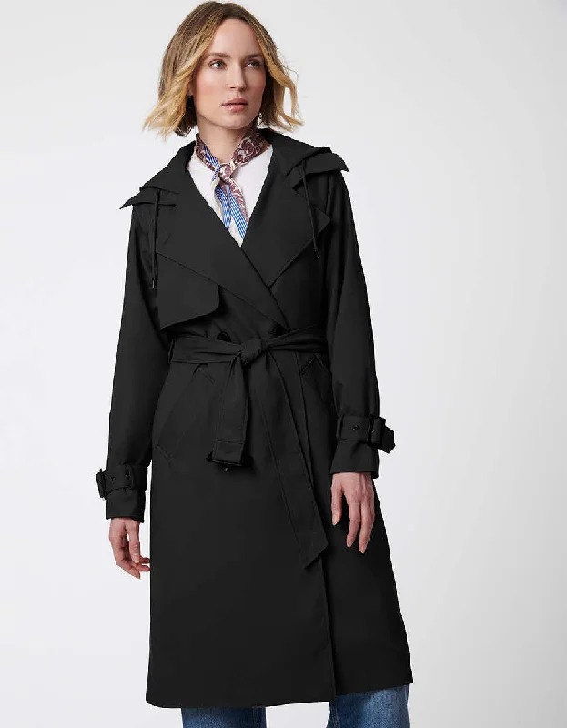 Quilted down women's coats with removable hoods for outdoor activitiesMetropolis Trench Coat Quilted down women's coats with removable hoods for outdoor activitiesMetropolis Trench Coat