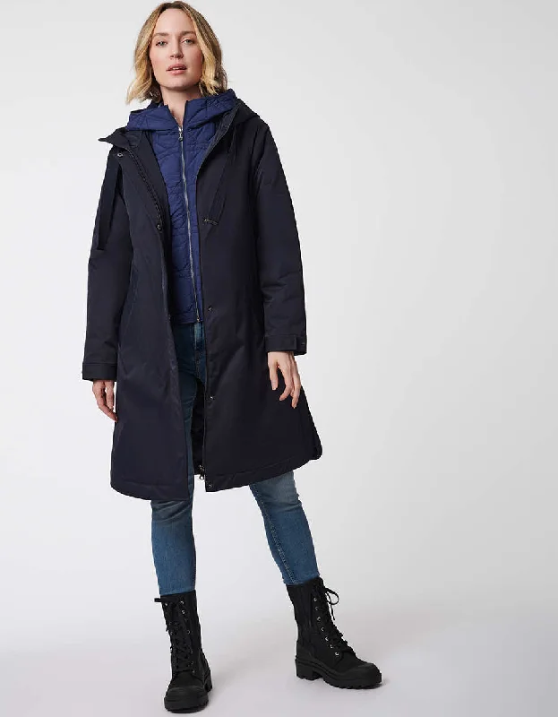 Women's longline double - breasted camel coats for a sophisticated lookModern Utility Raincoat