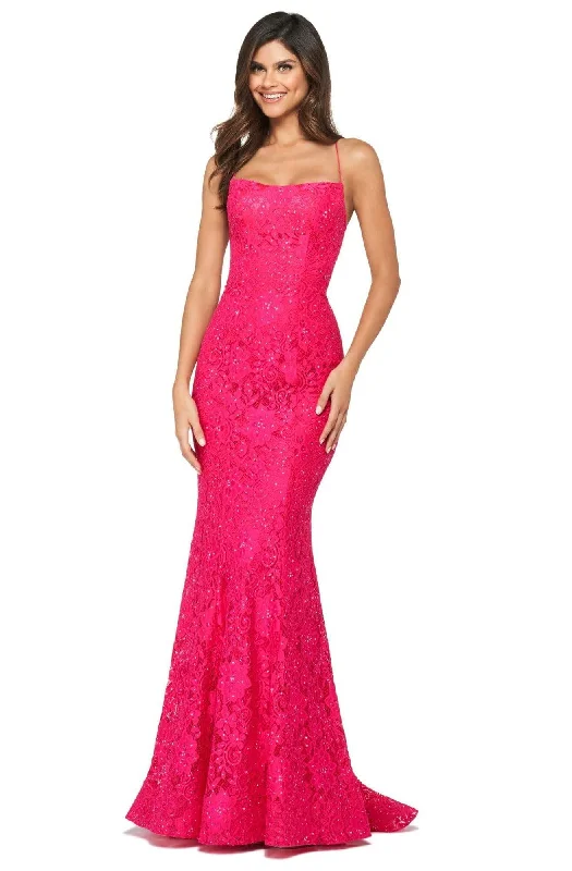 Formal dresses with button - front designs and tulle skirts for a charming prom styleSherri Hill - 53359 Allover Lace Sexy Back Dress Formal dresses with button - front designs and tulle skirts for a charming prom styleSherri Hill - 53359 Allover Lace Sexy Back Dress