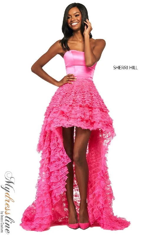 Formal dresses with fringe - trimmed sleeves and wrap - around styles for a bohemian - inspired formal eventSherri Hill 53720 Formal dresses with fringe - trimmed sleeves and wrap - around styles for a bohemian - inspired formal eventSherri Hill 53720
