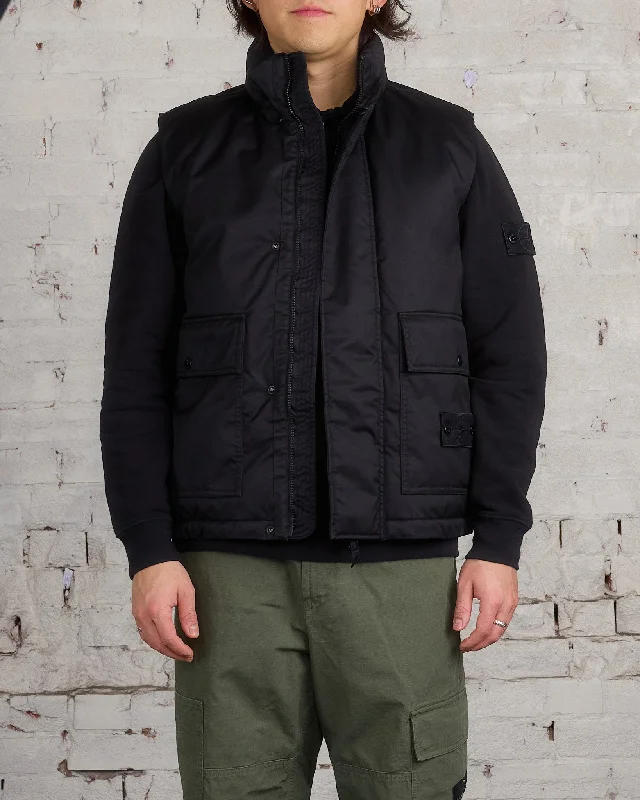 Women's reversible down coats with two - tone designs for versatile stylingStone Island Ghost Piece Merino Twill Cargo Vest Black