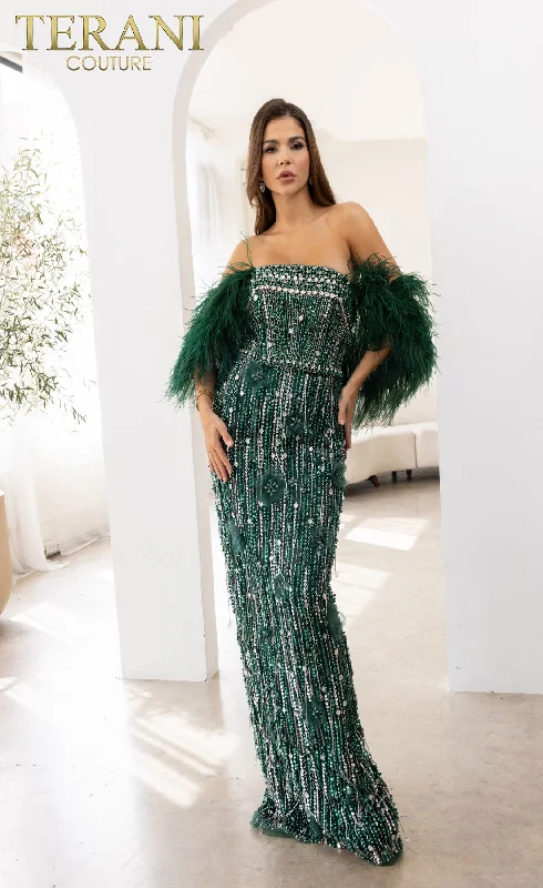 Ball Gown Women Dress with a Full Skirt for a Princess - like LookTerani Couture 241GL2603 Beaded Long Formal Evening Dress Ball Gown Women Dress with a Full Skirt for a Princess - like LookTerani Couture 241GL2603 Beaded Long Formal Evening Dress