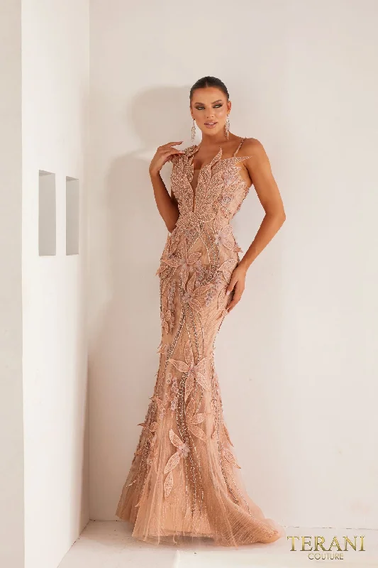 Long - Sleeve Women Dress in Velvet for a Luxurious Winter LookTerani Couture 241GL2697 Long Formal Evening Dress Long - Sleeve Women Dress in Velvet for a Luxurious Winter LookTerani Couture 241GL2697 Long Formal Evening Dress