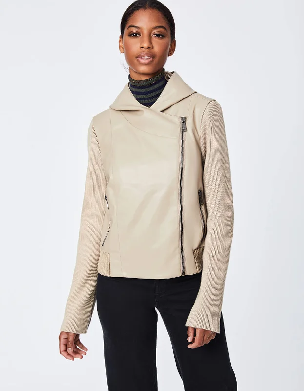 Women's knee - length wool blend coats with a fur collar for added warmthVEGAN LEATHER SWEATER JACKET Women's knee - length wool blend coats with a fur collar for added warmthVEGAN LEATHER SWEATER JACKET