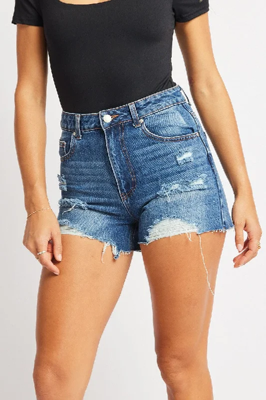 Cuffed Women Shorts for a Laid - Back and Trendy LookDenim Relaxed Short High Rise Ripped Cuffed Women Shorts for a Laid - Back and Trendy LookDenim Relaxed Short High Rise Ripped