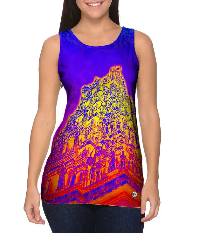 Plunge Neck Women's Seamless Tank Tops for a Smooth FitHindu Gods Hierarchy Trippy