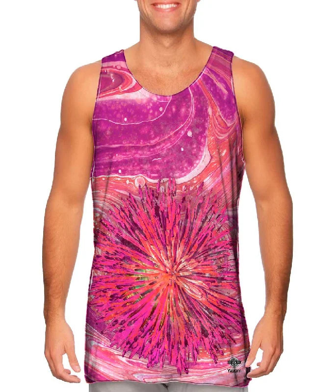 Mock Neck Women's Performance Tank Tops for CyclingHippie Dippie Crazy Paint