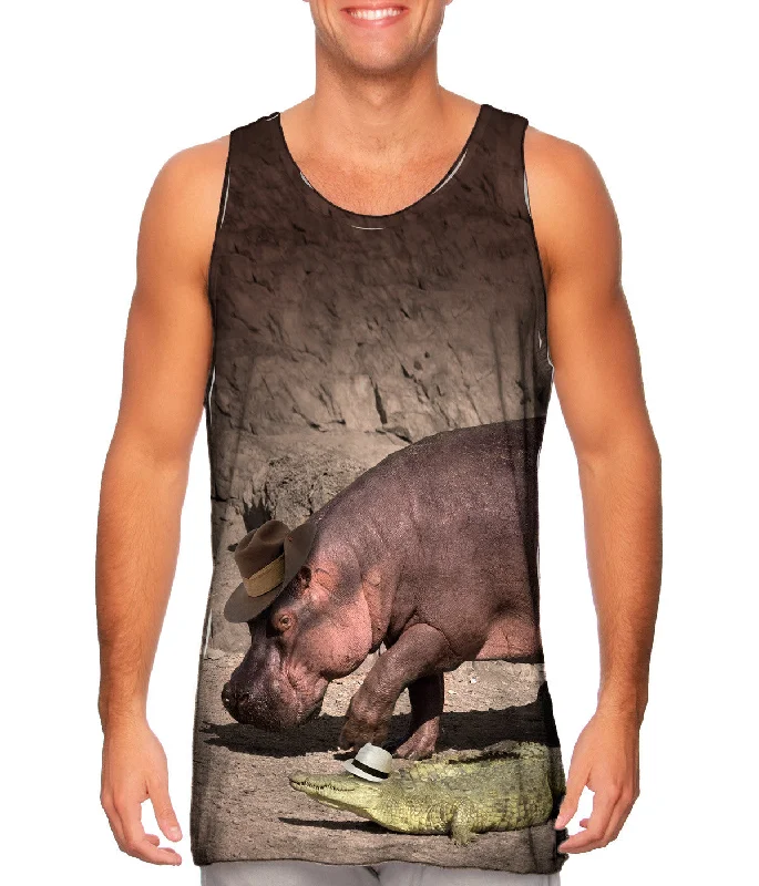 One - Shoulder Women's Rayon Blend Tank Tops for a Flowy LookHippo And Crocodile Walk One - Shoulder Women's Rayon Blend Tank Tops for a Flowy LookHippo And Crocodile Walk