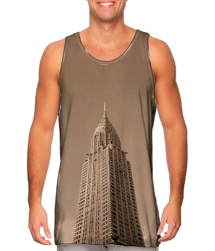 Plus Size Women's Side - Slit Tank Tops in Metallic ShadesHistoric Chrysler Building New York Plus Size Women's Side - Slit Tank Tops in Metallic ShadesHistoric Chrysler Building New York