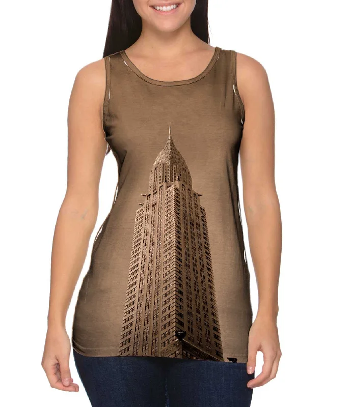 Halter Neck Women's Modal Blend Tank Tops for ComfortHistoric Chrysler Building New York Halter Neck Women's Modal Blend Tank Tops for ComfortHistoric Chrysler Building New York
