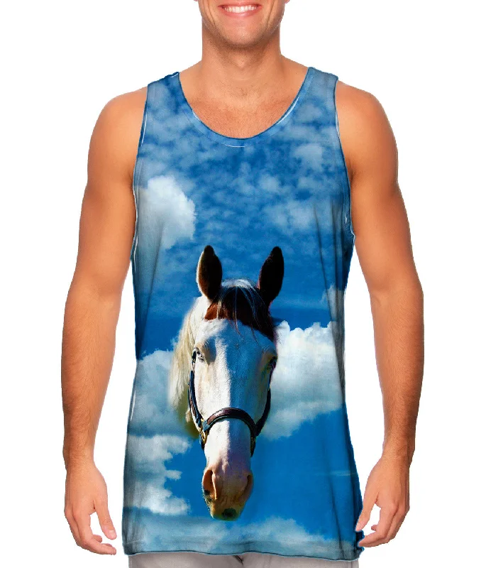 Women's Sleeveless Ribbed Tank Tops for a Trendy LookHomely White Horse