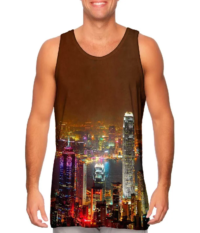 Women's Cropped Tank Tops with Vintage Band LogosHong Kong Night Views
