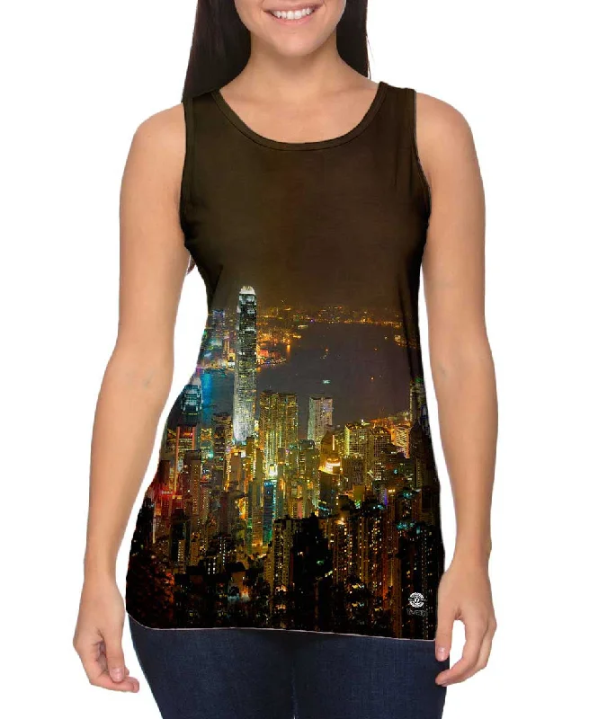 Mock Neck Women's Performance Tank Tops for CyclingHong Kong Soaring Towers
