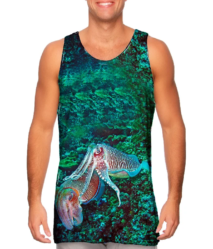 One - Shoulder Women's Rayon Blend Tank Tops for a Flowy LookHooded Cuttlefish Squid Underwater One - Shoulder Women's Rayon Blend Tank Tops for a Flowy LookHooded Cuttlefish Squid Underwater