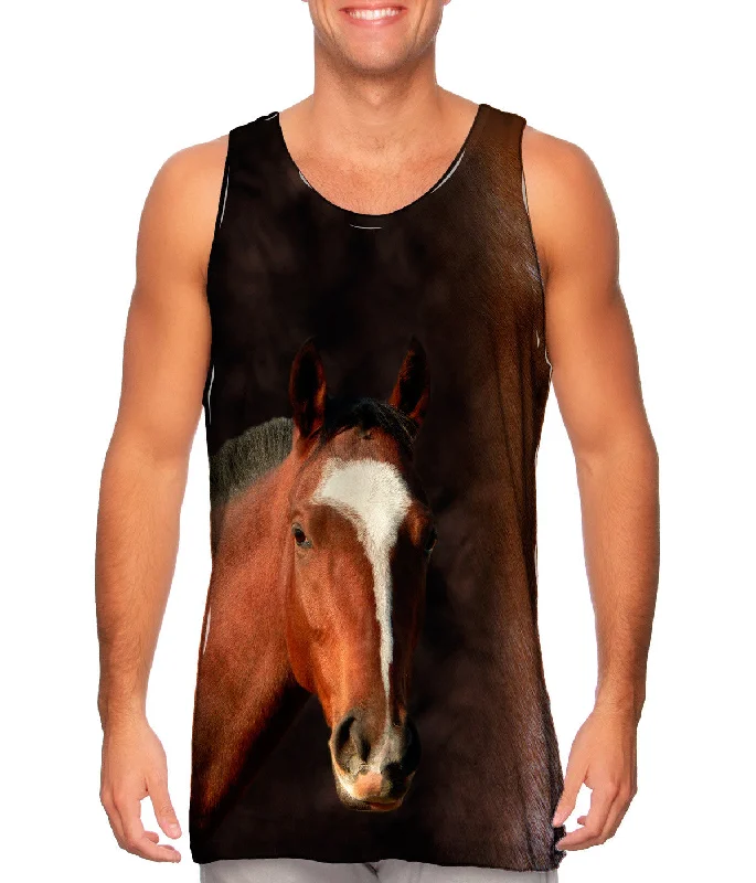 Women's Cropped Tank Tops with Vintage Band LogosHorse Half Skin