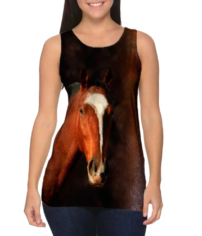 Crew Neck Women's Sustainable Tank Tops Made from Recycled MaterialsHorse Half Skin