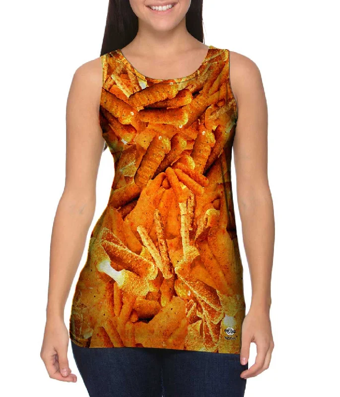 Women's Cropped Tank Tops with Vintage Band LogosHot Cheese Sticks