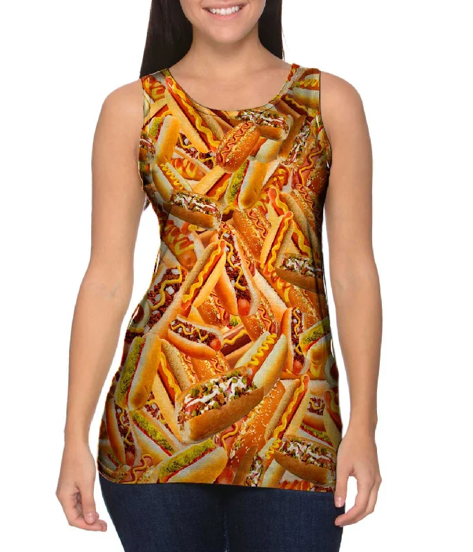 Mock Neck Women's Performance Tank Tops for CyclingHot Dog Shower