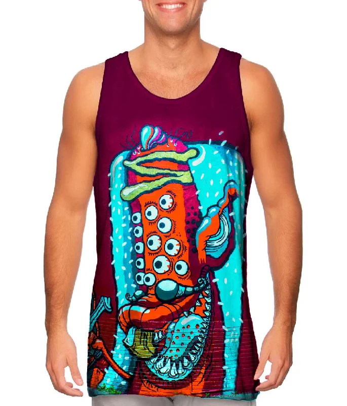 High - Neck Women's Silk Blend Tank Tops for a Luxurious FeelHotdog Eyes Graffiti Art Basel Miami 2013 High - Neck Women's Silk Blend Tank Tops for a Luxurious FeelHotdog Eyes Graffiti Art Basel Miami 2013
