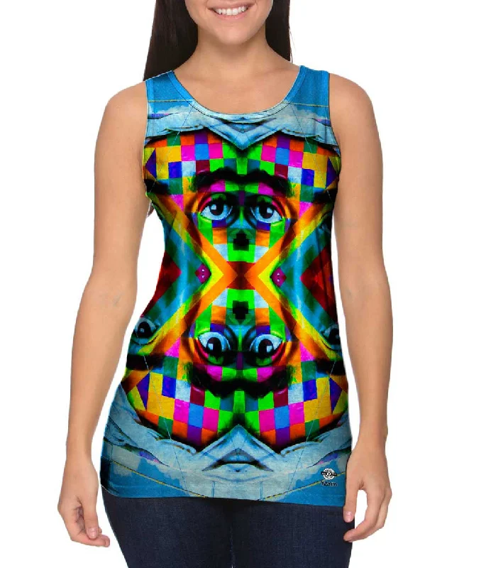 Women's Longline Tank Tops with Abstract PrintsHotdog Eyes Graffiti Art Basel Miami 2013 Women's Longline Tank Tops with Abstract PrintsHotdog Eyes Graffiti Art Basel Miami 2013