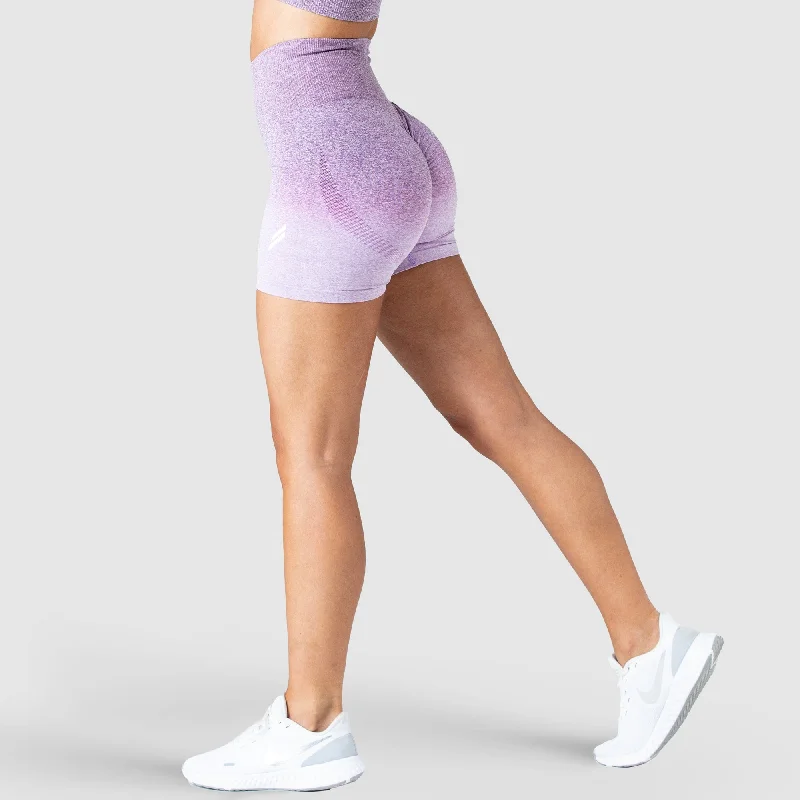 Bermuda Women Shorts for a Classic and Sophisticated LookOmbre Scrunch Seamless Shorts - Purple Bermuda Women Shorts for a Classic and Sophisticated LookOmbre Scrunch Seamless Shorts - Purple