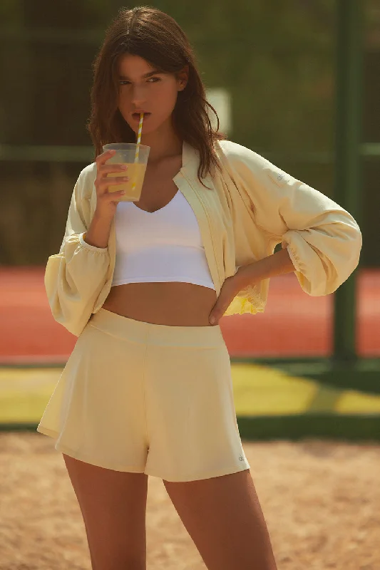 Embroidered Women Shorts with Intricate DesignsTiebreaker Short - Lemon Ice