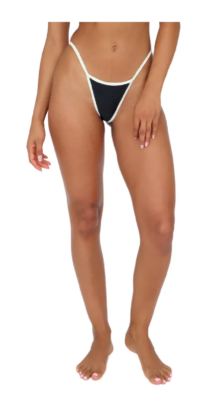 JINX BIKINI BOTTOM - BLACK/IVORY